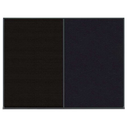 United Visual Products Double Door Radius Corkboard, 42"X32", G UV80025-GOLD-COBACC